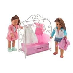 Badger Basket Scrollwork Metal Doll Armoire With Storage Dresses And Accessories - White/Pink -FUNKO Shop GUEST 0014fad7 2841 4f74 9b1b c42aa30ece85