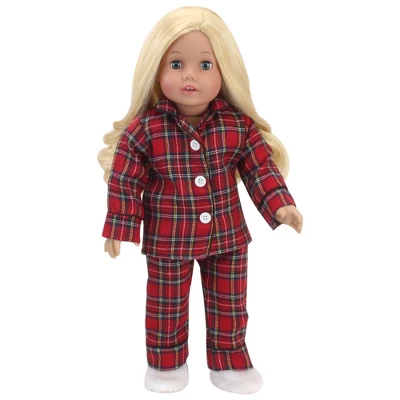 Sophia’s Red Flannel Pajamas And Slippers Set For 18" Dolls 1 Sophia’s Red Flannel Pajamas And Slippers Set For 18" Dolls