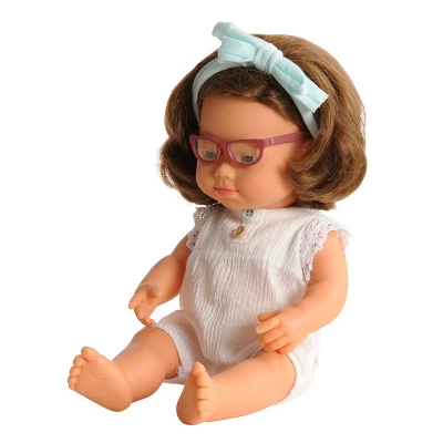 Miniland 15" Girl Doll With Down Syndrome And Glasses With Outfit 1 Miniland 15" Girl Doll With Down Syndrome And Glasses With Outfit