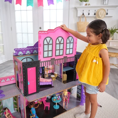 KidKraft 2-in-1 Wooden Hotel & Waterslide Dollhouse 2 KidKraft 2-in-1 Wooden Hotel & Waterslide Dollhouse - Image 2