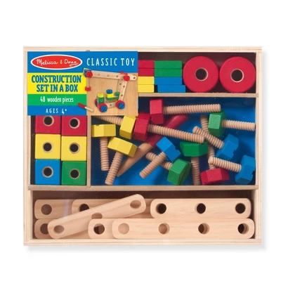 Melissa & Doug Wooden Construction Building Set In A Box (48pc) 2 Melissa & Doug Wooden Construction Building Set In A Box (48pc) - Image 2