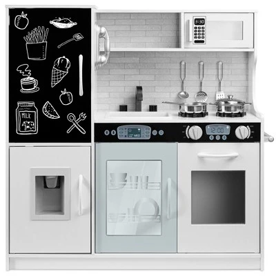 Best Choice Products Pretend Play Kitchen Wooden Toy Set For Kids W/ Telephone, Utensils, Oven, Microwave 8 Best Choice Products Pretend Play Kitchen Wooden Toy Set For Kids W/ Telephone, Utensils, Oven, Microwave - Image 8