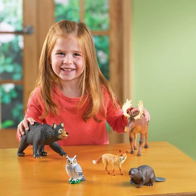 Learning Resources Jumbo Forest Animals I Bear, Moose, Beaver, Owl, And Fox, 5 Pieces, Ages 3+ 2 Learning Resources Jumbo Forest Animals I Bear, Moose, Beaver, Owl, And Fox, 5 Pieces, Ages 3+ - Image 2