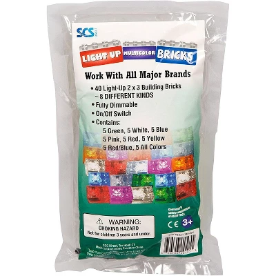 Big Bag Of Bricks Light Up Building Bricks - Multicolor, 40 Pack 2 Big Bag Of Bricks Light Up Building Bricks - Multicolor, 40 Pack - Image 2