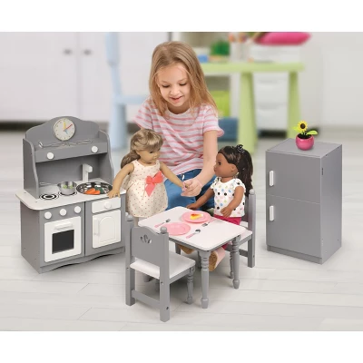 Kitchen Furniture Set For 18" Dolls - Gray/White 1 Kitchen Furniture Set For 18" Dolls - Gray/White