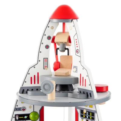 Hape Multi Level 4 Tier 37 Piece Wooden Discovery Spaceship Center Kids Activity Play Set With Multiple Rooms And Accessories 4 Hape Multi Level 4 Tier 37 Piece Wooden Discovery Spaceship Center Kids Activity Play Set With Multiple Rooms And Accessories - Image 4