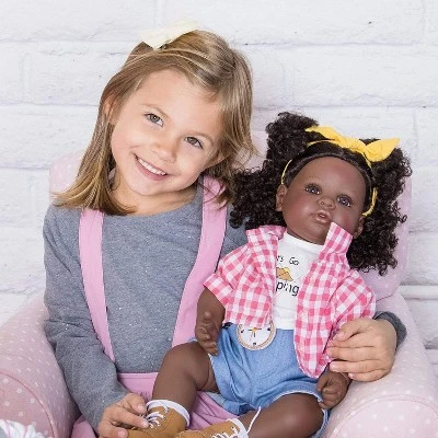 Adora Realistic Black Baby Doll Happy Camper Toddler Doll - 20 Inch, Soft CuddleMe Vinyl, Black Hair, Brown Eyes 1 Adora Realistic Black Baby Doll Happy Camper Toddler Doll - 20 Inch, Soft CuddleMe Vinyl, Black Hair, Brown Eyes
