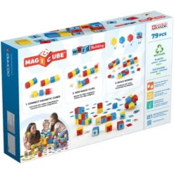 Geomag Magicube Word Building Set, Recycled, 79 Pieces