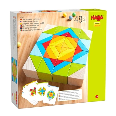 HABA 3D Puzzle Cube Mosaic - 48 Piece Wooden Blocks With 10 Double Sided Template Cards 8 HABA 3D Puzzle Cube Mosaic - 48 Piece Wooden Blocks With 10 Double Sided Template Cards - Image 8