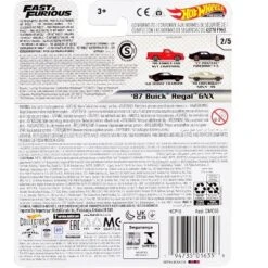 1987 Buick Regal GNX Black "Fast & Furious" Series Diecast Model Car By Hot Wheels