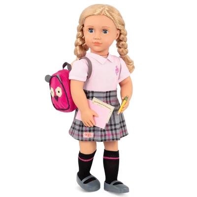 Our Generation Hally With Storybook & Accessories 18" Posable School Doll 1 Our Generation Hally With Storybook & Accessories 18" Posable School Doll