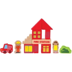 Hape City Building Blocks Colored Wooden Playset With Playscape, Market, Hospital, Bus Station, And Townspeople, For Ages 3 And Up, 145 Piece Set
