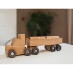 Remley Kids Wooden Barrel Truck W/ Barrels Playset