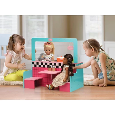 Badger Basket Retro Diner And Kitchen Doll Playset With Accessories 1 Badger Basket Retro Diner And Kitchen Doll Playset With Accessories