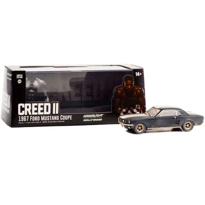 1967 Ford Mustang Coupe Matt Black W/White Stripes (Weathered) "Creed II" (2018) Movie 1/43 Diecast Model Car By Greenlight 2 1967 Ford Mustang Coupe Matt Black W/White Stripes (Weathered) "Creed II" (2018) Movie 1/43 Diecast Model Car By Greenlight - Image 2