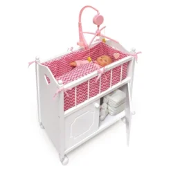 Badger Basket Cabinet Doll Crib With Chevron Bedding And Free Personalization Kit - White/Pink 8 Badger Basket Cabinet Doll Crib With Chevron Bedding And Free Personalization Kit - White/Pink -FUNKO Shop GUEST 284a213e 9e2a 49ed be2e 38d53669f08d