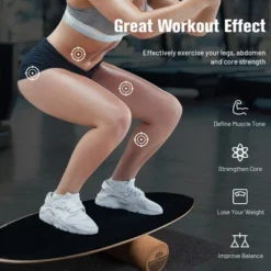 Costway Wooden Balance Board Trainer Wobble Roller For Exercise Sports Training Equipment -FUNKO Shop GUEST 28d444c5 3c5f 41cc 8dc1 e0727d58d561