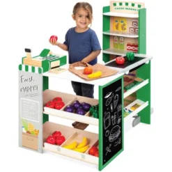 Best Choice Products Kids Pretend Play Grocery Store Wooden Supermarket Set W/ Chalkboard, Cash Register 15 Best Choice Products Kids Pretend Play Grocery Store Wooden Supermarket Set W/ Chalkboard, Cash Register -FUNKO Shop GUEST 28e84ccb 1675 4c69 aff3 c6b66293b547