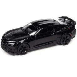 2019 Chevrolet Camaro Nickey ZL1 1LE Black W/Matt Black Hood & Stripes Ltd Ed To 14910 Pcs 1/64 Diecast Model Car By Auto World