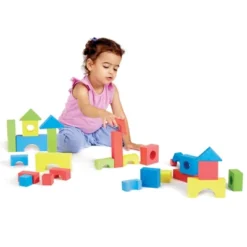 Edushape® Edu-Color Building Blocks, Assorted Colors & Shapes, 80 Pieces