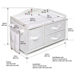 Badger Basket Doll Care Station With Three Baskets And Pocket Organizer - White Rose -FUNKO Shop GUEST 2ee873fd e177 484f a0bd d90938fb5402