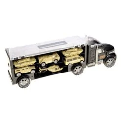 Insten Military Transport Car Carrier Truck With 6 Army Cars, Play Set Toys For Kids