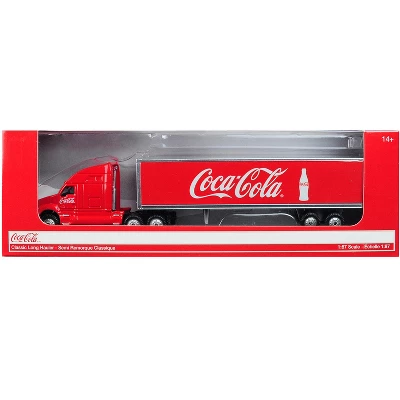 Classic Long Hauler Tractor Trailer "Coca-Cola" Red 1/87 (HO) Scale Diecast Model By Motorcity Classics 2 Classic Long Hauler Tractor Trailer "Coca-Cola" Red 1/87 (HO) Scale Diecast Model By Motorcity Classics - Image 2