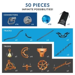 NATIONAL GEOGRAPHIC Magnetic Marble Run - 50-Piece STEM Building Set For Kids & Adults, With Magnetic Track, Trick Pieces, & Marbles -FUNKO Shop GUEST 30cd7dd8 a878 47da a1db d1a0edf81412