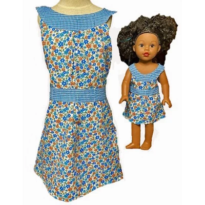 Size 12 Matching Girl And Doll Blue Flower Sundress 1 Size 12 Matching Girl And Doll Blue Flower Sundress