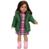 Sophia’s Complete Fall Outfit With Dress, Parka, & Booties For 18” Dolls, Pink/Green
