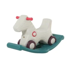 Qaba Kids 2 In 1 Rocking Horse & Sliding Car For Indoor & Outdoor Use W/ Detachable Base, Wheels, Smooth Materials, Gray And Green -FUNKO Shop GUEST 34bfde8c 4bf6 40a9 aa2e d44f15371a5b