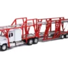 Freightliner 114SD Auto Transporter White And Red "Long Haul Trucker" Series 1/32 Diecast Model By New Ray