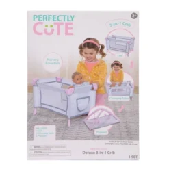 Perfectly Cute Deluxe 3 In 1 Play Crib For Baby Doll