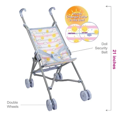 Adora Baby Doll Stroller With Color Changing Sunny Days Print, Fits Up To 18 Inch Baby Dolls 3 Adora Baby Doll Stroller With Color Changing Sunny Days Print, Fits Up To 18 Inch Baby Dolls - Image 3