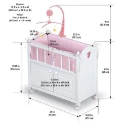 Badger Basket Cabinet Doll Crib With Gingham Bedding And Free Personalization Kit - White/Pink -FUNKO Shop GUEST 38d05b4c 72f5 427f 8dd7 df429d55c13c