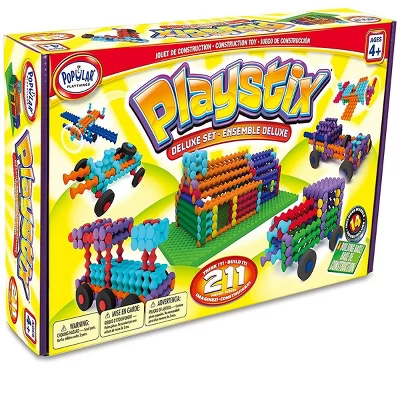 Popular Playthings Playstix Deluxe Building Set 211 Pcs 2 Popular Playthings Playstix Deluxe Building Set 211 Pcs - Image 2