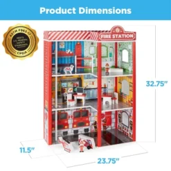 Best Choice Products 32in Kids 3-Story Pretend Wooden Fire Station Play Set Toy, W/ 2 Vehicles, 12 Accessories, 5 Rooms -FUNKO Shop GUEST 493ea910 c981 49e0 84a4 66a61c5bb570