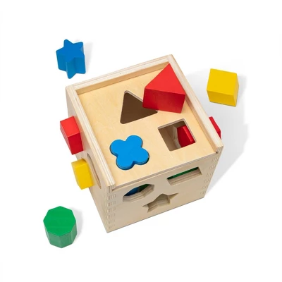 Melissa & Doug Shape Sorting Cube - Classic Wooden Toy With 12 Shapes 3 Melissa & Doug Shape Sorting Cube - Classic Wooden Toy With 12 Shapes - Image 3
