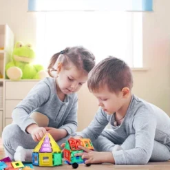 Skymags Magnetic Blocks Building Tiles For Kids 100 Pcs Set Toys Educational Inspirational Creative Open-Ended Play STEM Toys Building Toys Great Gift