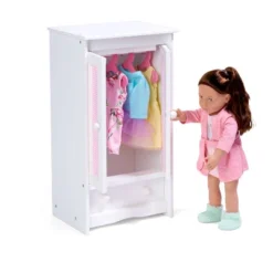 Badger Basket Doll Armoire W/ Hangers - White/Pink -FUNKO Shop GUEST 52a7027a 0810 4fb7 83b3 03bdc2542974