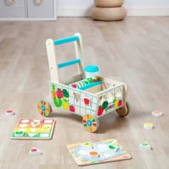 Melissa & Doug Wooden Shape Sorting Grocery Cart Push Toy And Puzzles -FUNKO Shop GUEST 52e89f09 81ce 4fc8 8395 d90f4a9b0287