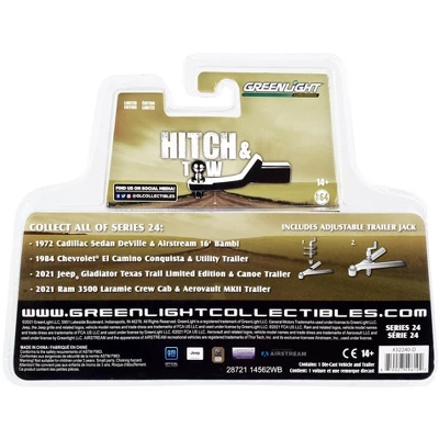 2021 Ram 3500 Laramie Crew Cab Truck Maximum Steel Blue Met. W/Aerovault MKII Trailer 1/64 Diecast Model Car By Greenlight 2 2021 Ram 3500 Laramie Crew Cab Truck Maximum Steel Blue Met. W/Aerovault MKII Trailer 1/64 Diecast Model Car By Greenlight - Image 2