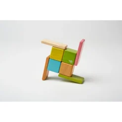 Tegu Magnetic Wooden Blocks, 8-Piece Pocket Pouch, Tints
