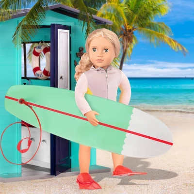 Our Generation Coral With Storybook & Accessories 18" Posable Surfer Doll 1 Our Generation Coral With Storybook & Accessories 18" Posable Surfer Doll
