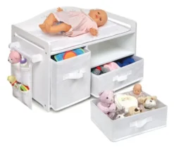 Badger Basket Doll Care Station With Three Baskets And Pocket Organizer - White Rose -FUNKO Shop GUEST 57295b94 d4c6 453a 99e7 e8dc91e4e653