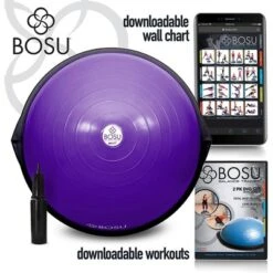 Bosu 72-10850 Home Gym Equipment The Original Balance Trainer 65 Cm Diameter, Black And Purple
