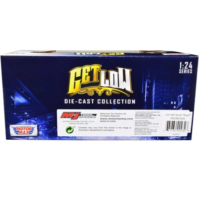 1987 Buick Regal Candy Blue Metallic W/Rear Section Of Roof White & White Interior "Get Low" 1/24 Diecast Model Car By Motormax 2 1987 Buick Regal Candy Blue Metallic W/Rear Section Of Roof White & White Interior "Get Low" 1/24 Diecast Model Car By Motormax - Image 2