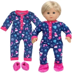 Sophia’s Hot Cocoa Pajama Onesie With Fuzzy Slippers For 15” Baby Dolls, Navy/Hot Pink 5 Sophia’s Hot Cocoa Pajama Onesie With Fuzzy Slippers For 15” Baby Dolls, Navy/Hot Pink -FUNKO Shop GUEST 62889265 af94 4f7d 8357 b8419f9e031e