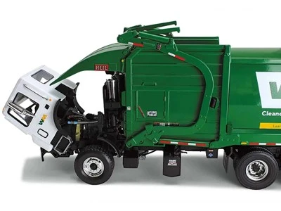 Mack TerraPro Refuse Garbage Truck W/Front End Loader And CNG Tailgate White And Green W/Bin 1/34 Diecast Model By First Gear 4 Mack TerraPro Refuse Garbage Truck W/Front End Loader And CNG Tailgate White And Green W/Bin 1/34 Diecast Model By First Gear - Image 4