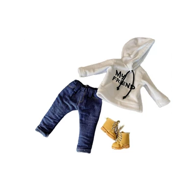 Our Brown Boy Joy Original My Friend White Hoodie Baby Doll 3 4 Our Brown Boy Joy Original My Friend White Hoodie Baby Doll 3 - Image 4